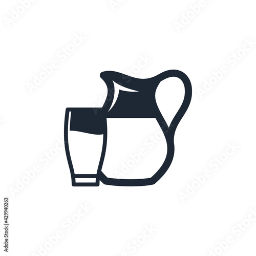 pitcher icon drink symbol vector illustration simple design element logo template