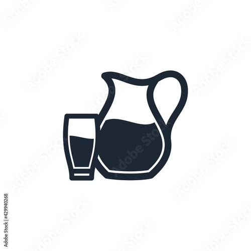 pitcher icon drink symbol vector illustration simple design element logo template