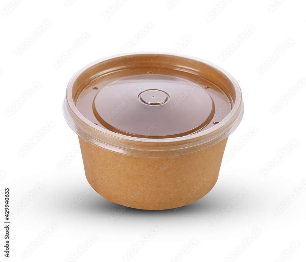 Paper food container on white background Paper food container on white background