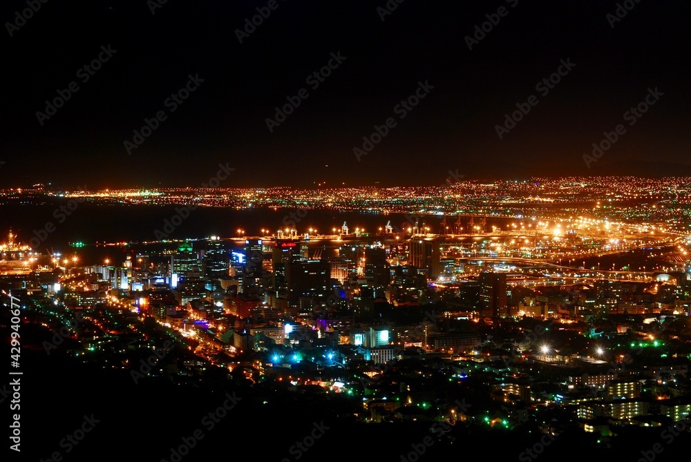 View of Cape Town at night