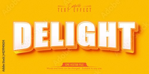 Delight text, cartoon style editable text effect