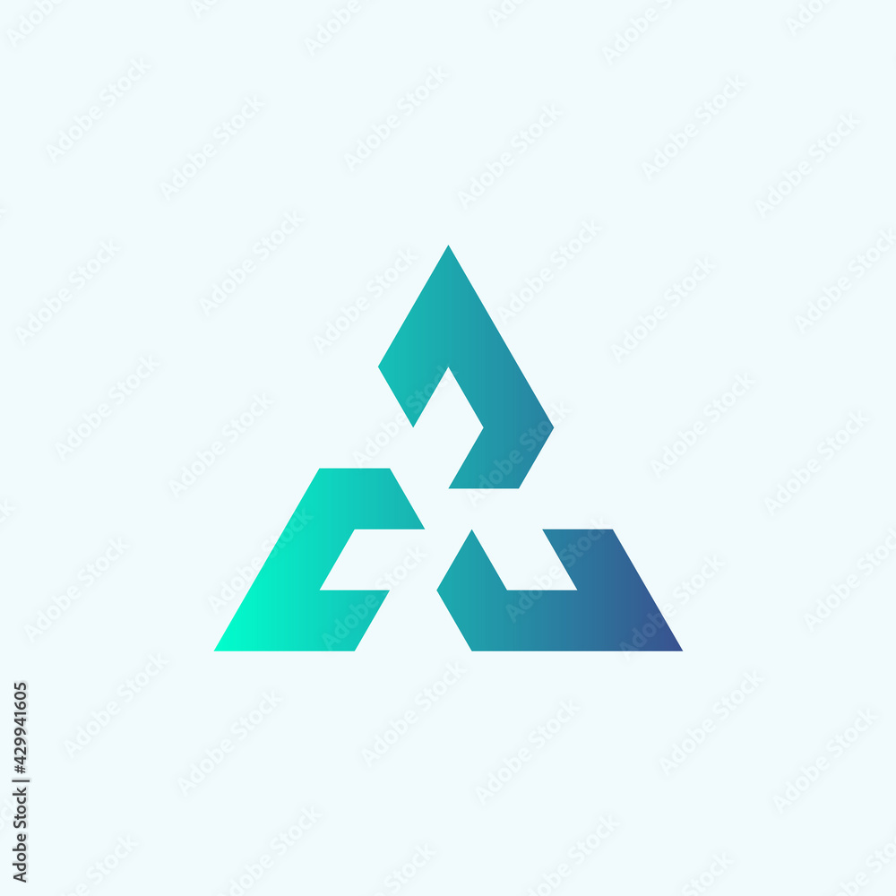 Triangle Recycle logo design illustration template Triangle Recycle logo design illustration template