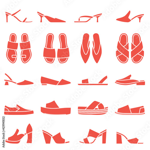 1174_Set of woman shoes icons