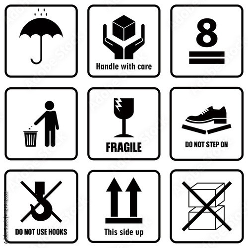 Packaging icon set bundle