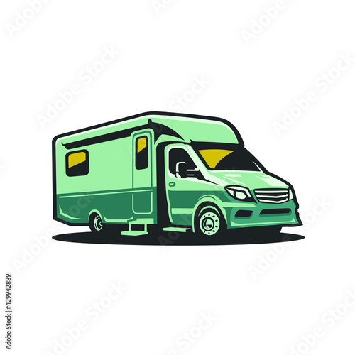 RV camper van motorhome vector isolate