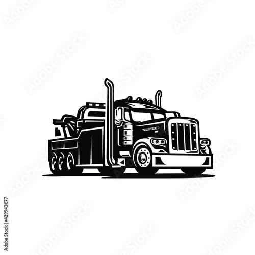 Towing truck vector isolated in white background