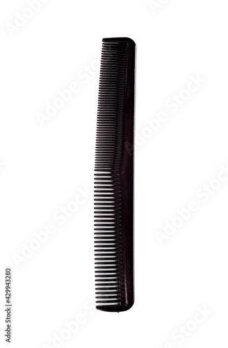 Black hair comb isolated on a white background