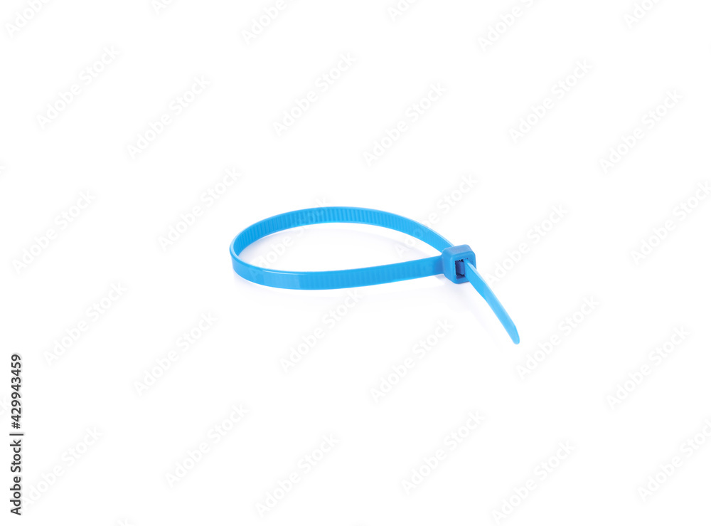 Plastic cable ties on a white background Plastic cable ties on a white background