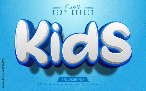 Kids text, cartoon style editable text effect
