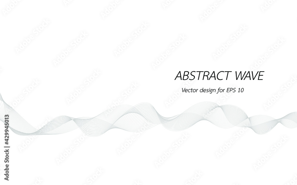 Abstract lines for design curved wave frequency, smooth stripe, color tone gray. Vector illustration on white background isolated display content of websites and app. Created using the Blend Tool. Abstract lines for design curved wave frequency, smooth stripe, color tone gray. Vector illustration on white background isolated display content of websites and app. Created using the Blend Tool.