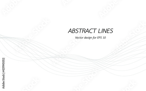 Abstract lines for design curved wave frequency, smooth stripe, color tone gray. Vector illustration on white background isolated display content of websites and app. Created using the Blend Tool.
