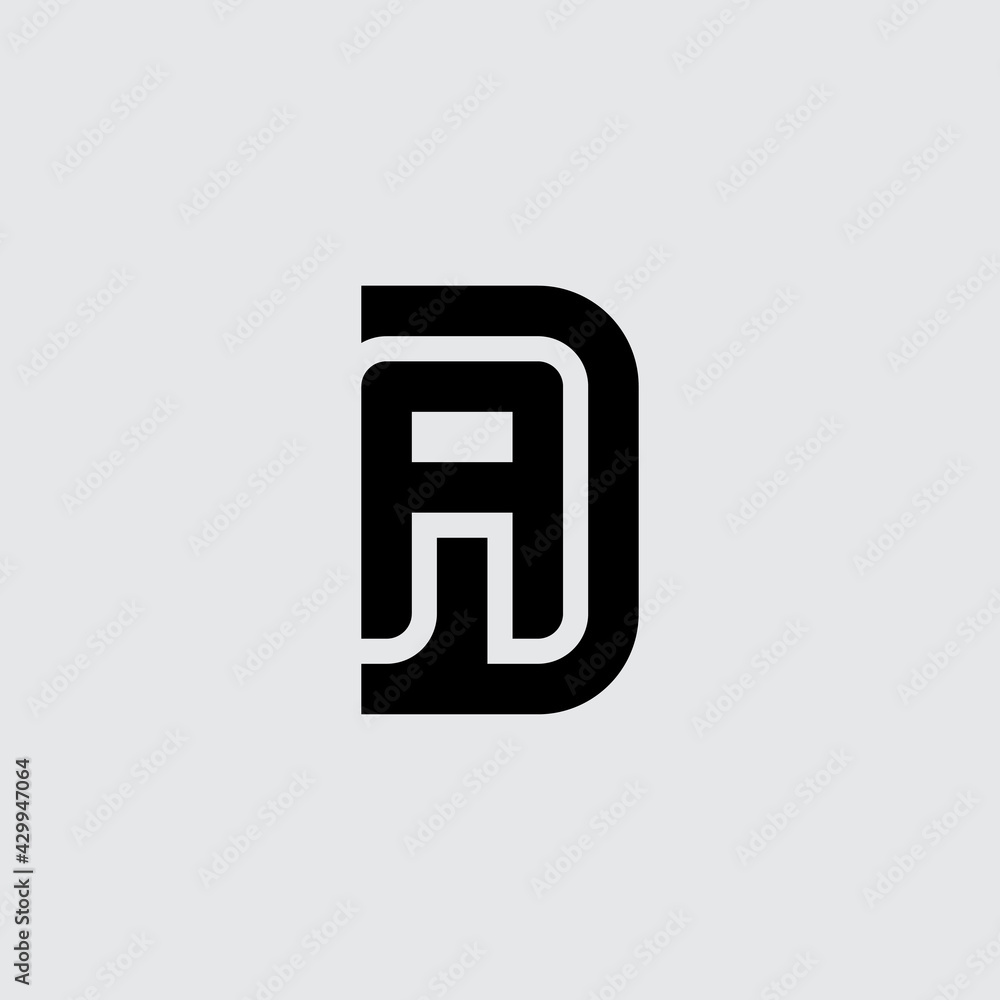 Letters D and A, logo design. Minimalistic monogram symbol. Premium business logotype. DA - Elegant universal vector sign. Graphic symbol for corporate identity. Letters D and A, logo design. Minimalistic monogram symbol. Premium business logotype. DA - Elegant universal vector sign. Graphic symbol for corporate identity.