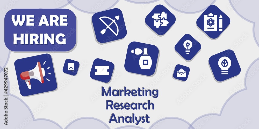 we are hiring marketing research analyst vector illustration we are hiring marketing research analyst vector illustration