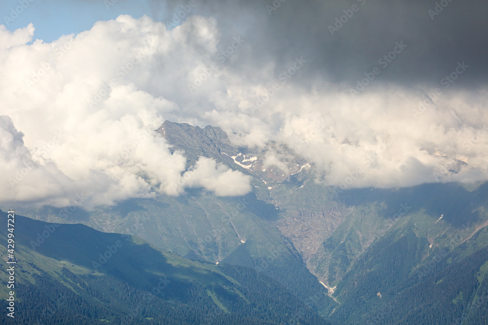 Caucasus mountains in the clouds. Caucasus mountains in the clouds.