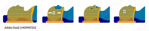 A vector set of radiotherapy masks, isolated on white background. 