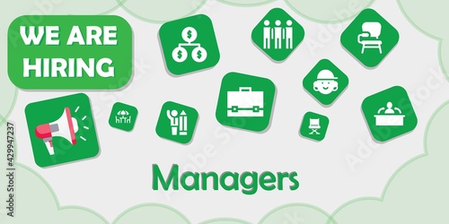 we are hiring managers vector illustration