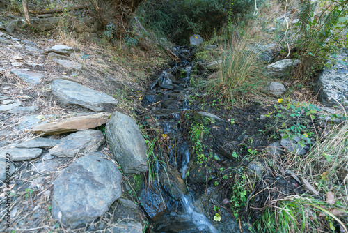 Water flowing down a stream in Sierra Nevada