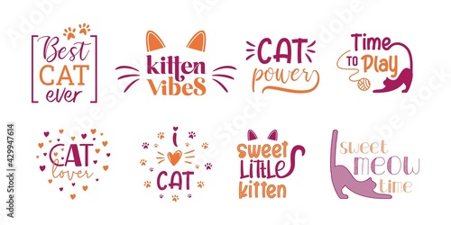Cat lover, cat quotes inspiration, lettering about cat