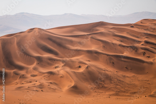 Orange Sand Dunes strong contrast in Africa