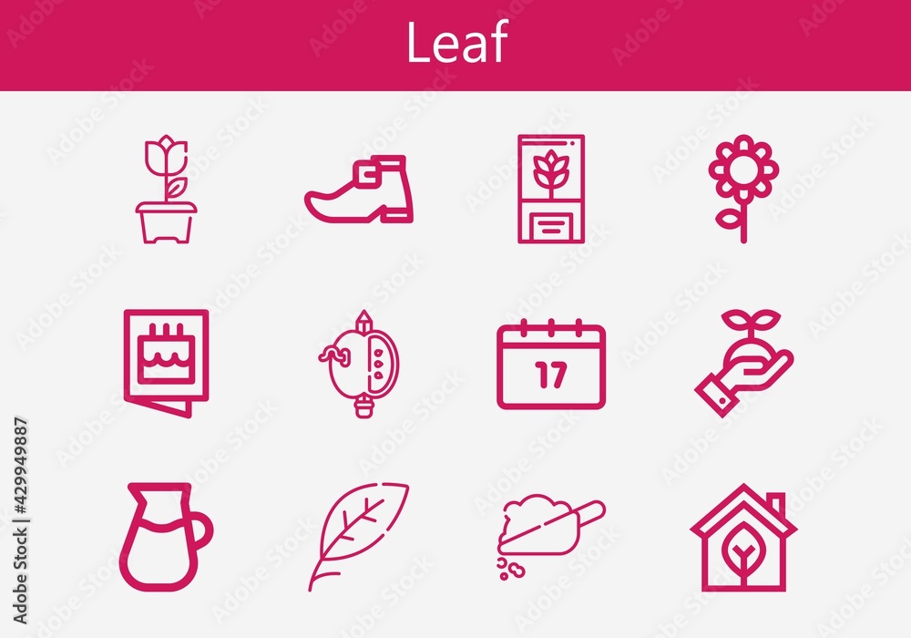 Premium set of leaf line icons. Simple leaf icon pack. Stroke vector illustration on a white background. Modern outline style icons collection of Eco, Lemonade, Flower, Plant, Apple, Soil Premium set of leaf line icons. Simple leaf icon pack. Stroke vector illustration on a white background. Modern outline style icons collection of Eco, Lemonade, Flower, Plant, Apple, Soil