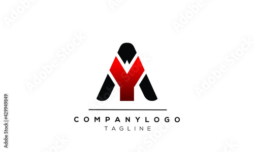 AY YA initials monogram letter text alphabet logo design	