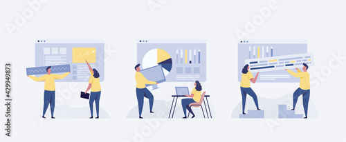  Business concepts of entrepreneurs. Concepts for web design