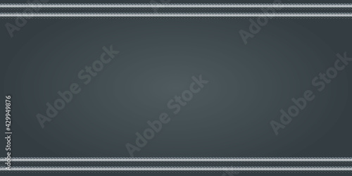 Vector background with copper rebars and copy space. Induastrial banner template on dark gray background. Vector illustration realistic metal rods and bars for building and construction.
