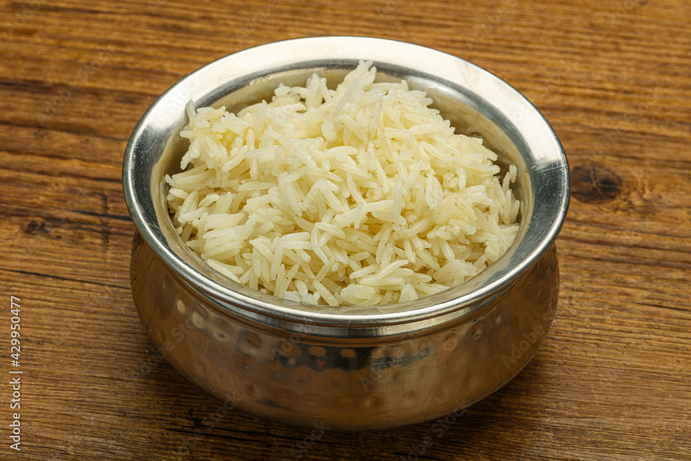 Steamed basmati rice in the bowl Steamed basmati rice in the bowl