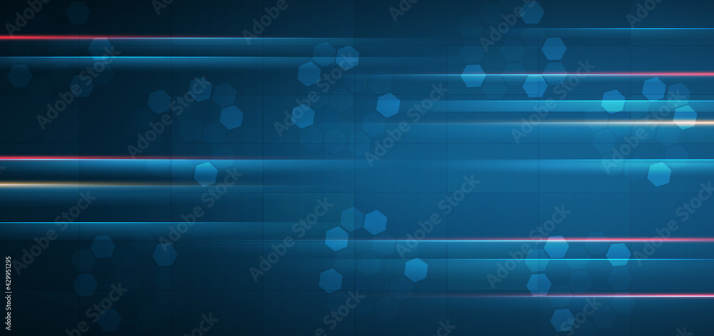 Fototapeta premium Abstract technology geometric overlapping hi speed line movement design background with copy space for text.