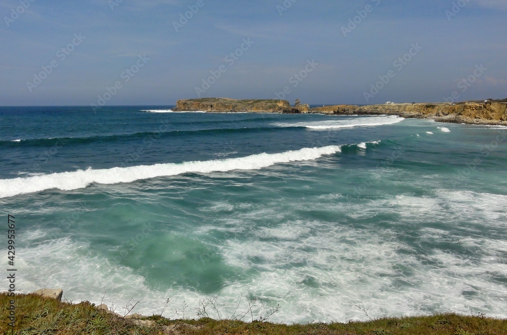 Atlantic Coastline in Sao Martinho do Porto, Centro - Portugal Atlantic Coastline in Sao Martinho do Porto, Centro - Portugal