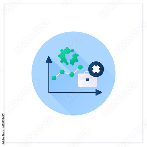 Unemployment rate flat icon.Total labor force. Expanding jobs. Economy recovery concept. 3d vector illustration