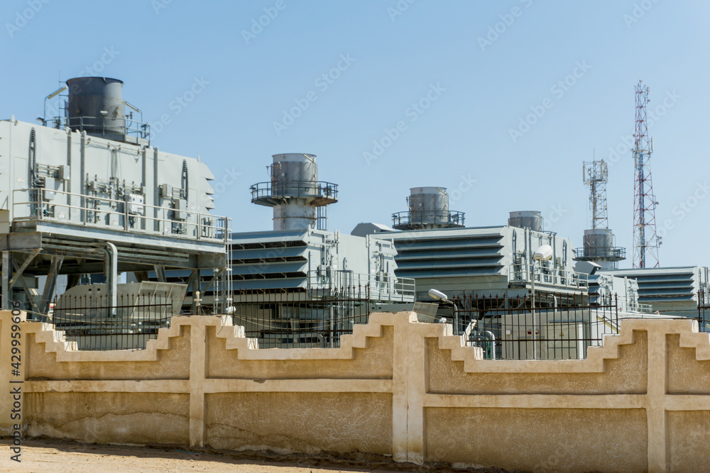 Industrial nuclear power plant in the desert