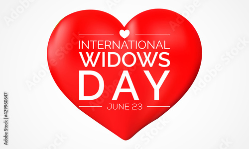 International Widows day is observed every year on June 23, it is a day of action to address the poverty and injustice faced by millions of widows and their dependents in many countries. Vector art. photo
