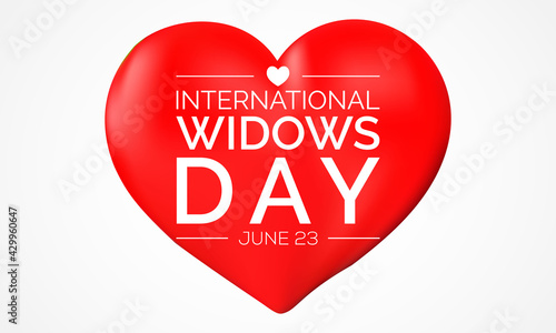 International Widows day is observed every year on June 23, it is a day of action to address the poverty and injustice faced by millions of widows and their dependents in many countries. Vector art.