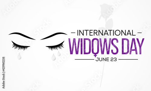 International Widows day is observed every year on June 23, it is a day of action to address the poverty and injustice faced by millions of widows and their dependents in many countries. Vector art.