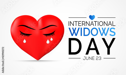 International Widows day is observed every year on June 23, it is a day of action to address the poverty and injustice faced by millions of widows and their dependents in many countries. Vector art.