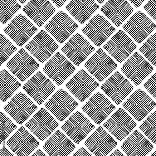 black and white abstract geometric shapes seamless pattern, vector illustration endless repeatable texture background