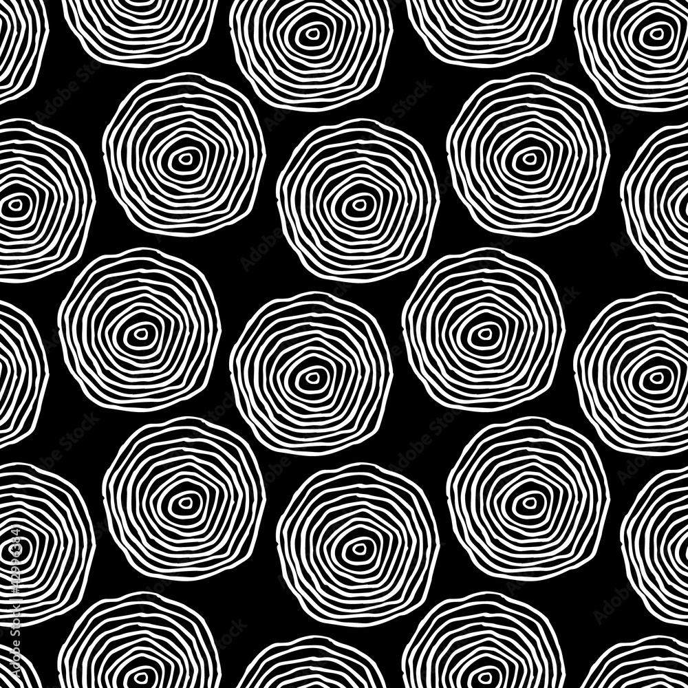 Fototapeta premium black and white abstract geometric shapes seamless pattern, vector illustration endless repeatable texture background