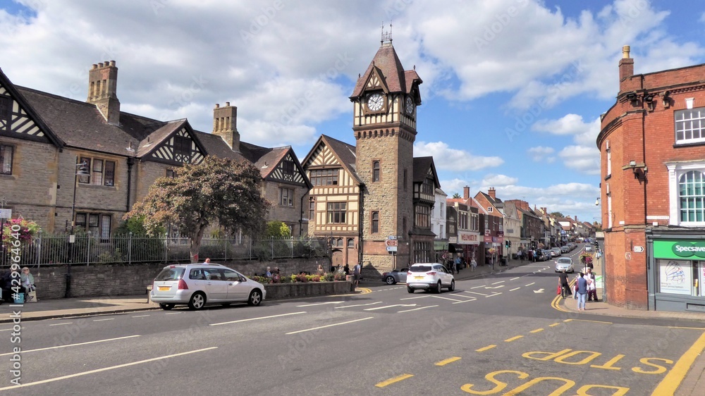 Obraz premium Street scenery around Ledbury, England, in the Summertime.