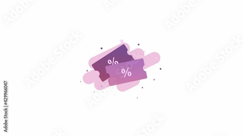 Animated gradient discount labels. Sale offer concept animation. 