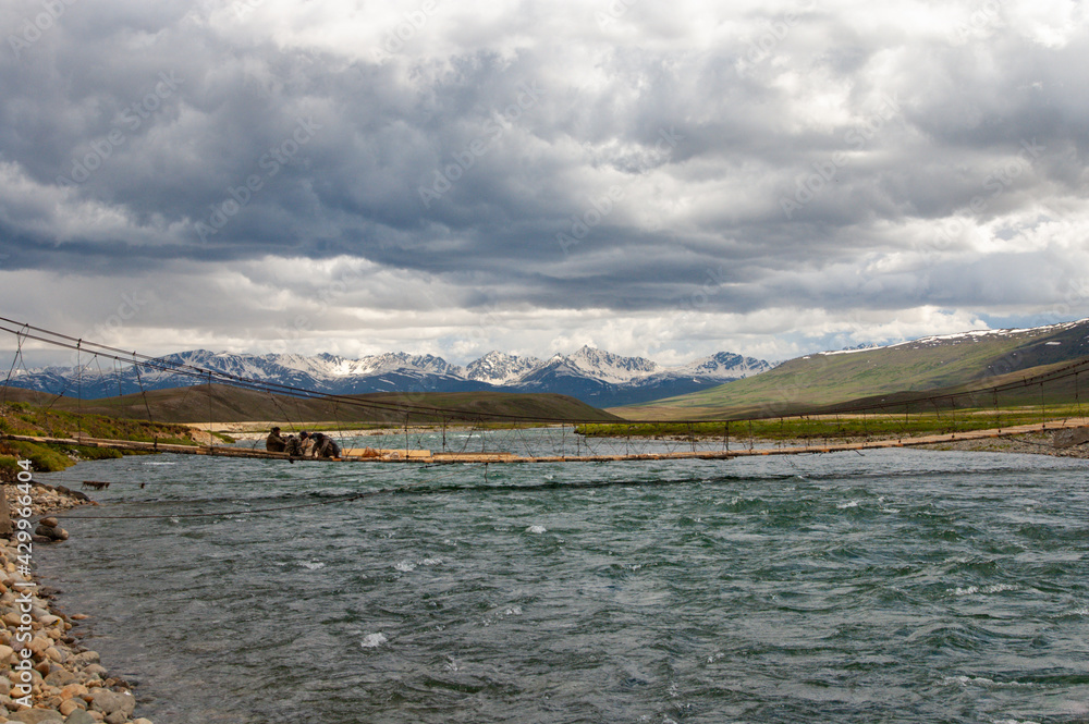 Deosai Beautiful Vibrant Landscape. Deosai National Park is a high-altitude alpine plain in the Northern Gilgit-Baltistan GB region of Kashmir Pakistan. Second highest plateaus in world.