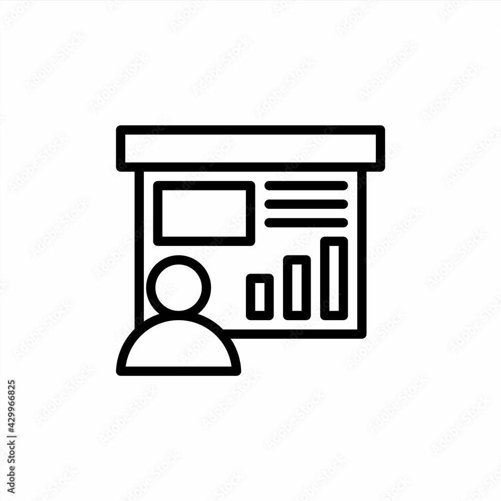 Presentation icon in line style. Vector icon illustration Presentation icon in line style. Vector icon illustration
