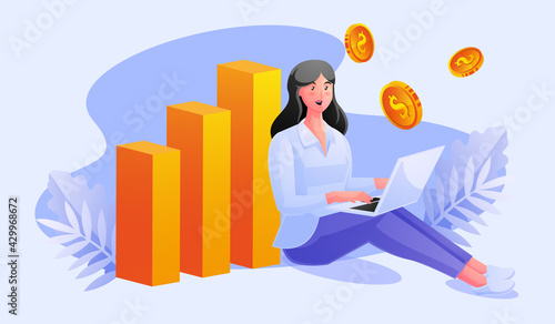 Freelancer relax working and make a lot of money
