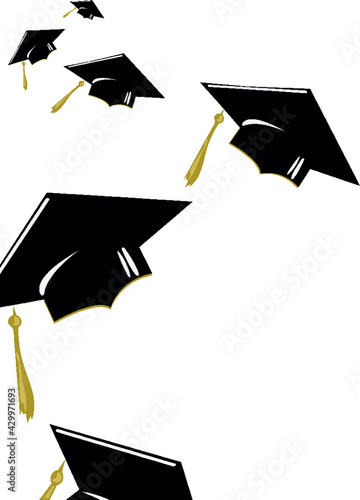 graduate cap vector illustration	graduation, cap, hat, education, graduate, student, university, diploma, school, college, white, isolated, success, academic, black, achievement, degree, tassel, cerem