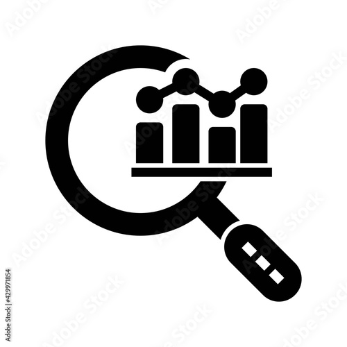Icon Report Analyzing With Style Outline