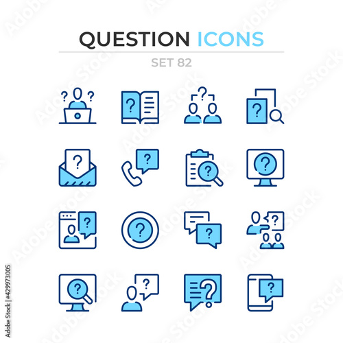 Question icons. Vector line icons set. Premium quality. Simple thin line design. Modern outline symbols collection, pictograms.