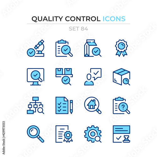 Quality control icons. Vector line icons set. Premium quality. Simple thin line design. Modern outline symbols collection, pictograms.