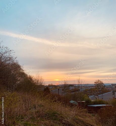 sunset over the river