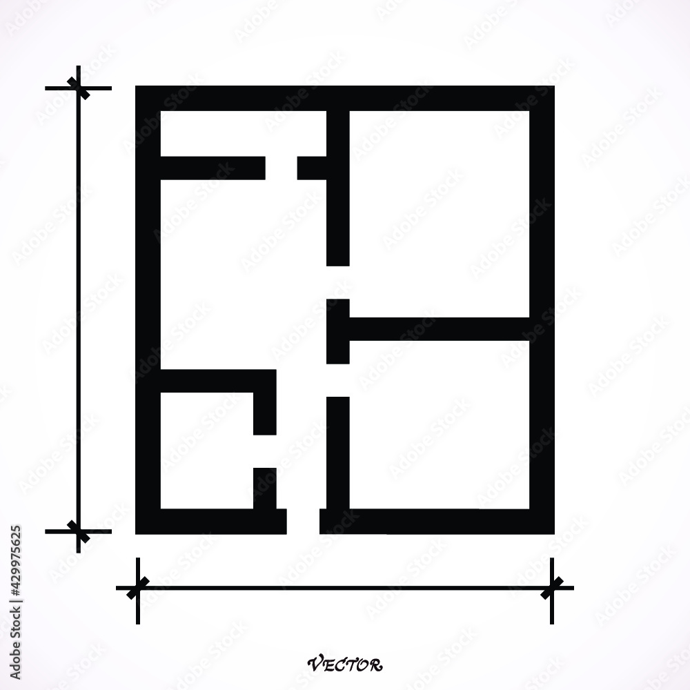 floor plan vector. Icon Isolated on White Background floor plan vector. Icon Isolated on White Background
