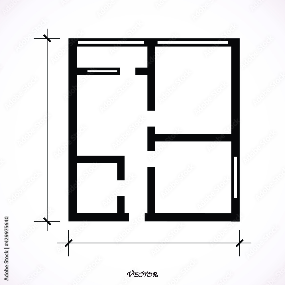 floor plan vector. Icon Isolated on White Background floor plan vector. Icon Isolated on White Background